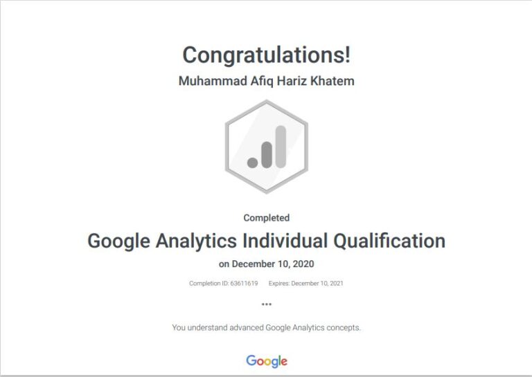 Google Analytics IQ Cert