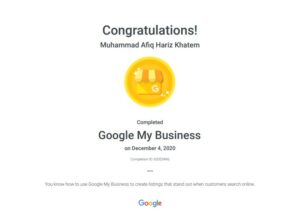 Google My Business Cert